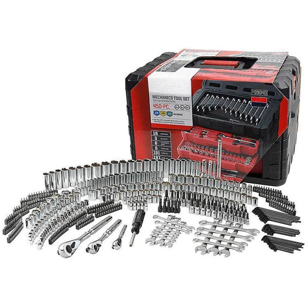 450-PIECE Mechanics Tool Set, Ratchet Socket Hand Wrench Toolset