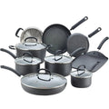 Ultimate Hard Anodized Nonstick Cookware Set 17 Piece, Oven Broiler Safe 400F, Lid Safe 350F, Kitchen Cooking Set W/fry Pans, Saucepans,…