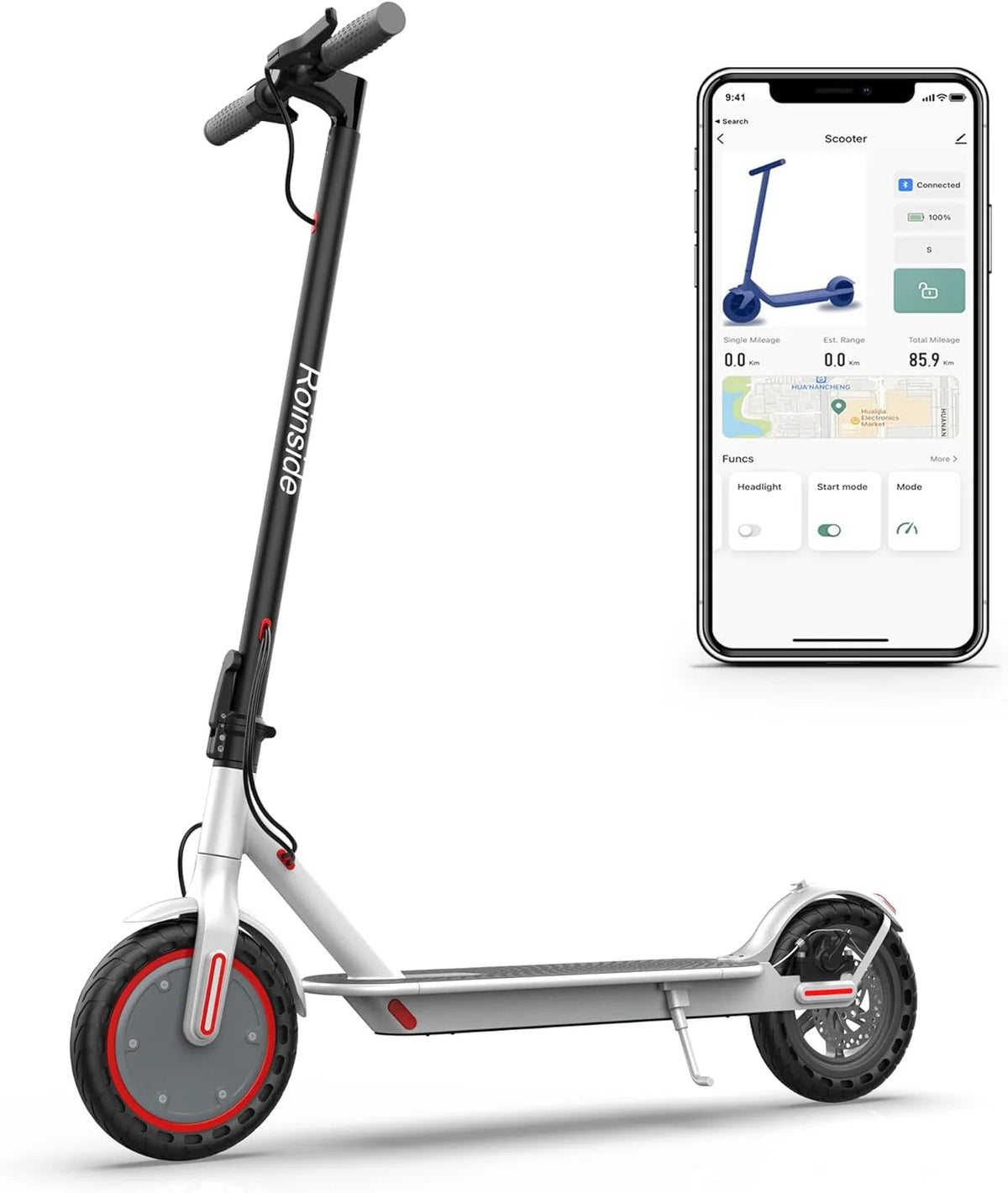 Electric Scooter - 8.5" Solid Tires, 350W Motor, Up to 19 Mph and 21-23 Miles Long-range Portable Foldable Commuting Scooter for Adults with…
