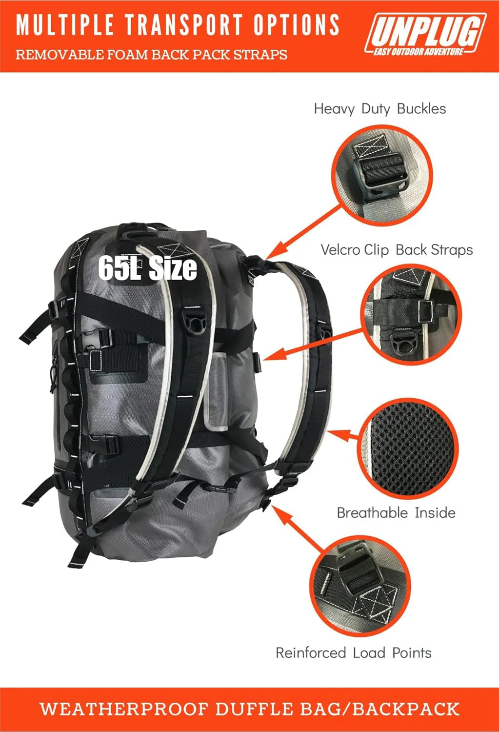 Ultimate Adventure Bag -1680D Heavy Duty Waterproof Travel Duffel Bags for Camping, Motorcycle Dry Bag, Waterproof Bags for Boating,…