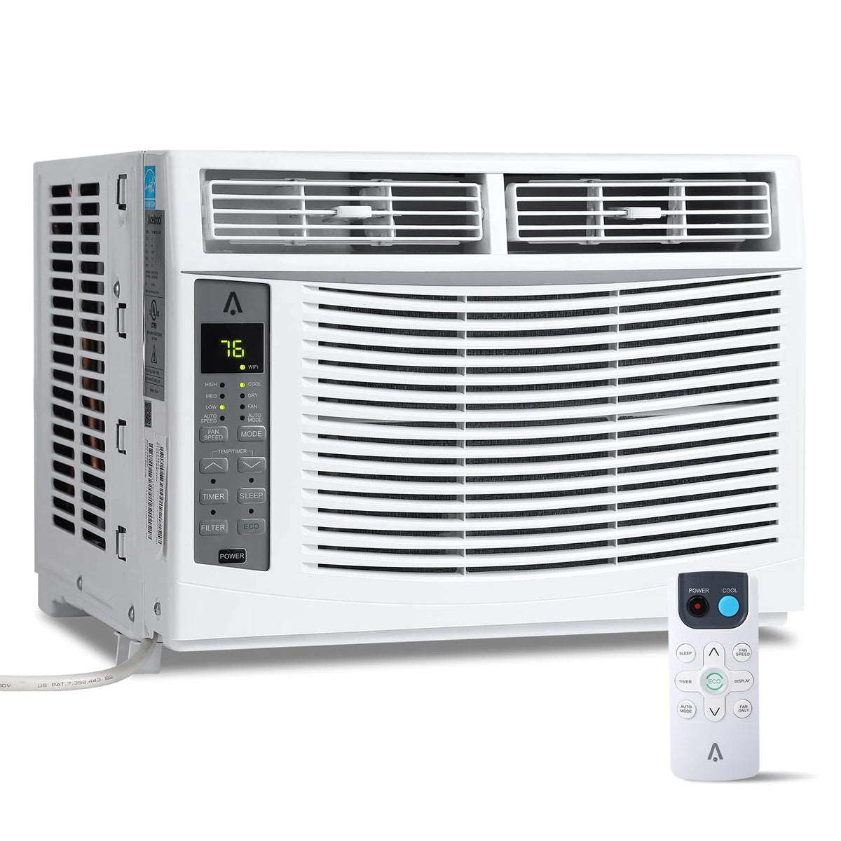 Window Air Conditioner with Reusable Filter & Controls, 6000 btu 115V~, Suitable for 250 Sq.ft