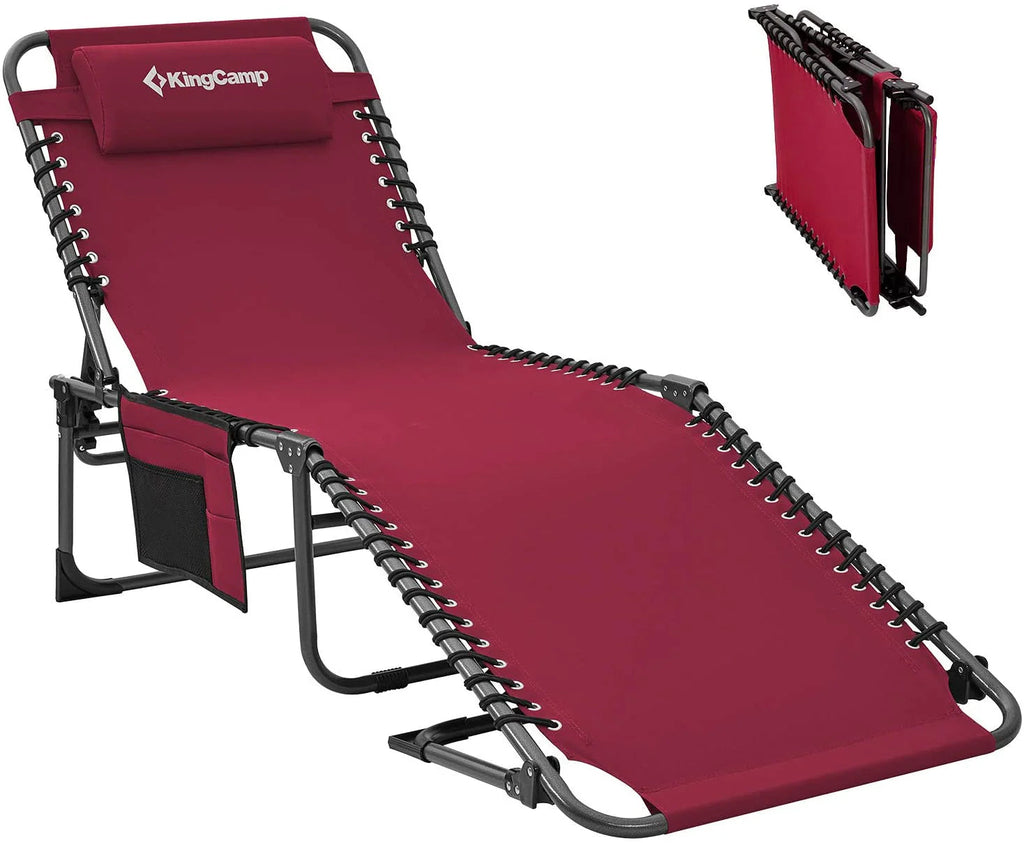 4-FOLD Outdoor Folding Chaise Lounge Chair for Beach