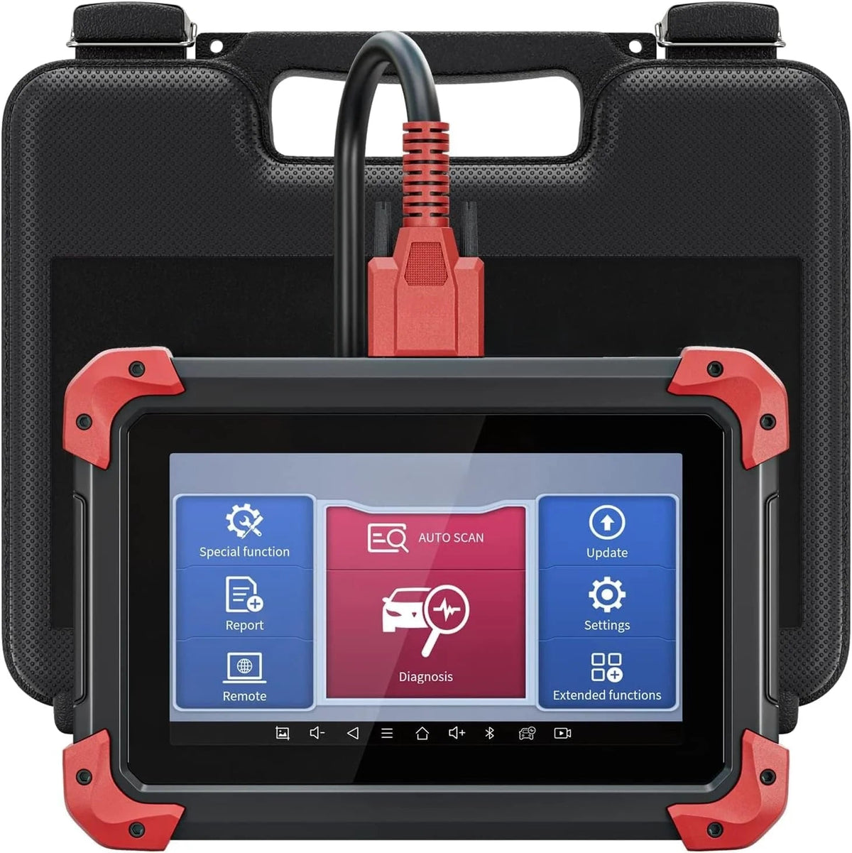 D7 Automotive OBD2 Scanner with Ecu Coding, Bidirectional Controls, 36+ Resets, Android 10, Full System Diagnostics