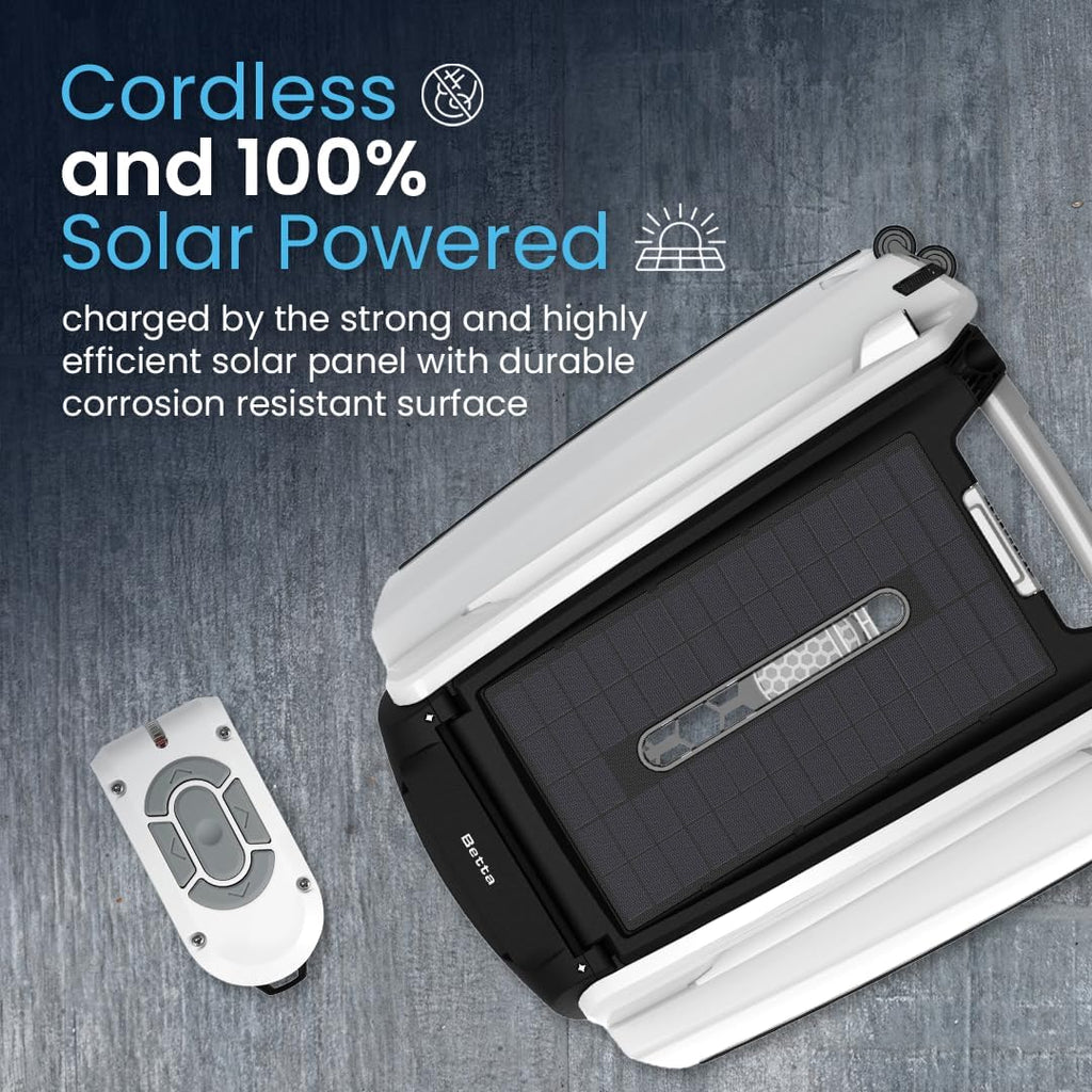 Betta Se Solar Powered Automatic Robotic Pool Surface Skimmer Cleaner with 30 Hour Continuous Cleaning Battery Power and Re Engineered Twin
