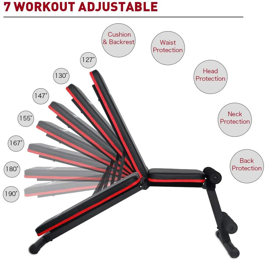 Adjustable Weight Bench Full Body Workout Multi-purpose