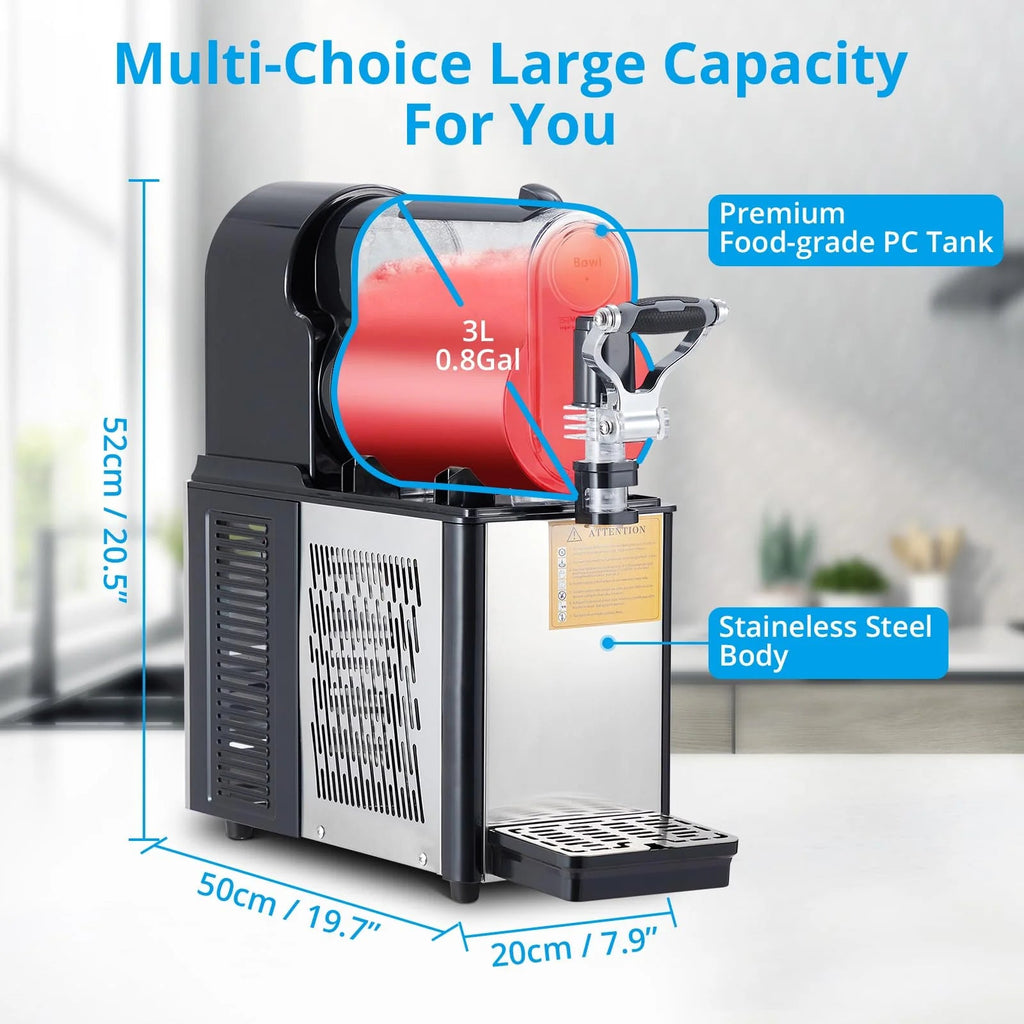 Commercial Slushie Machine 3L Stainless Steel Self-cleaning Slushy Maker for Frozen Drinks,snow Melting Ideal for Home,coffee…