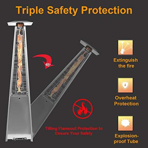 2 Sets 40,000 btu Propane Patio Heater, Standing Pyramid Outdoor Heaters