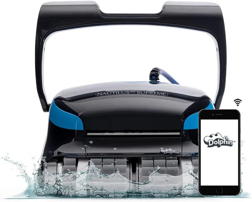 Wi-fi Automatic Robotic Pool Vacuum Cleaner, Always Cleaning, Never Charging, with Wall Climbing Scrubber Brush, Ideal for In-ground Pools…