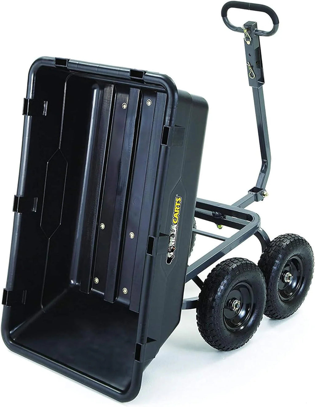 Heavy Duty Poly Utility Dump Wagon Garden Cart W/pneumatic Tires, 6 Cu ft - 1200 lb Capacity Outdoor Wheelbarrow for Yard, Landscaping &…