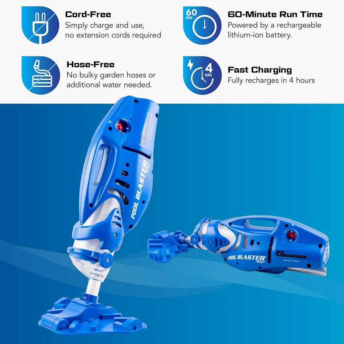 Cordless Pool Vacuum for Deep Cleaning & Strong Suction, Handheld Rechargeable Swimming Pool Cleaner for Inground and Above Ground Pools,…