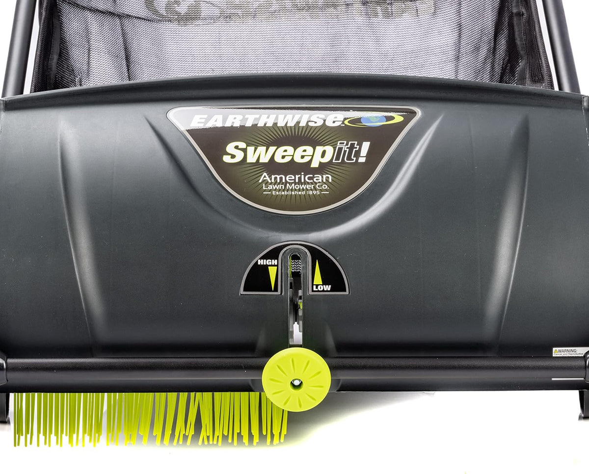 21-INCH Width Leaf & Grass Push Lawn Sweeper, Black