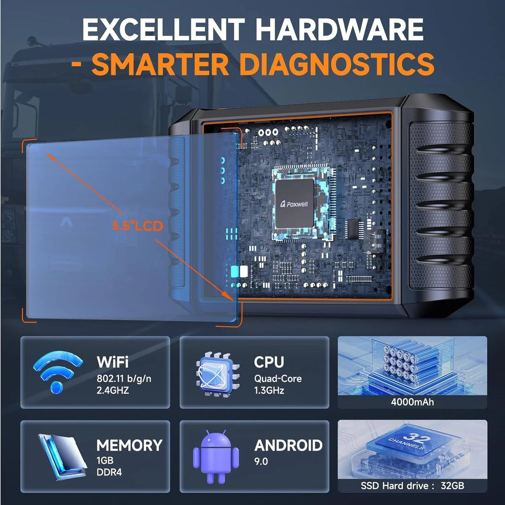 Heavy Duty Truck Scanner with Dpf Regen/injector Cutoff/limit Setting, Full System Diesel Diagnostic Scan Tool for Cummins, Detroit,…