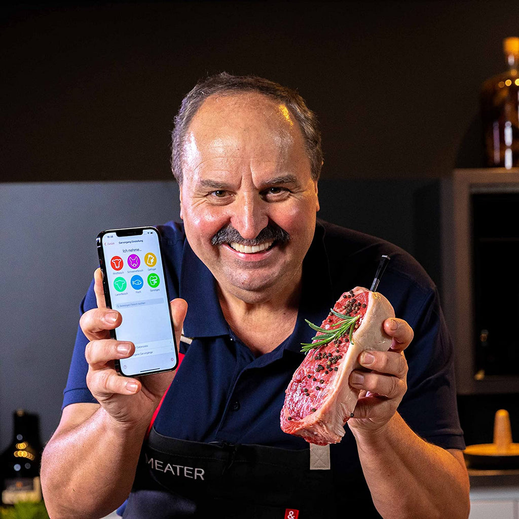 Smart Meat Thermometer with Bluetooth | 165FT Wireless Range | for the Oven, Grill, Kitchen, Bbq, Smoker, Rotisserie