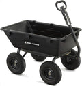 Heavy Duty Poly Utility Dump Wagon Garden Cart W/pneumatic Tires, 6 Cu ft - 1200 lb Capacity Outdoor Wheelbarrow for Yard, Landscaping &…