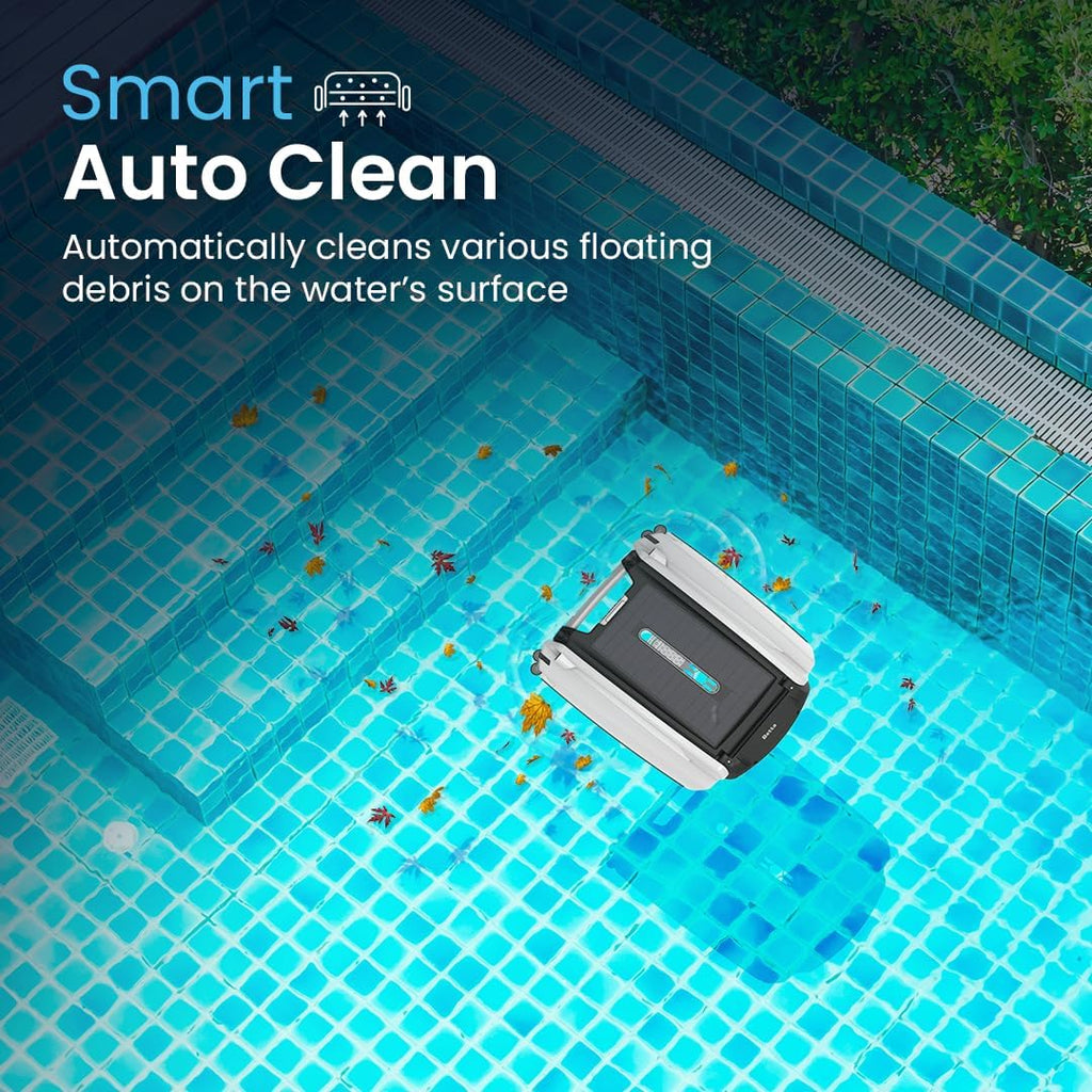 Betta Se Solar Powered Automatic Robotic Pool Surface Skimmer Cleaner with 30 Hour Continuous Cleaning Battery Power and Re Engineered Twin