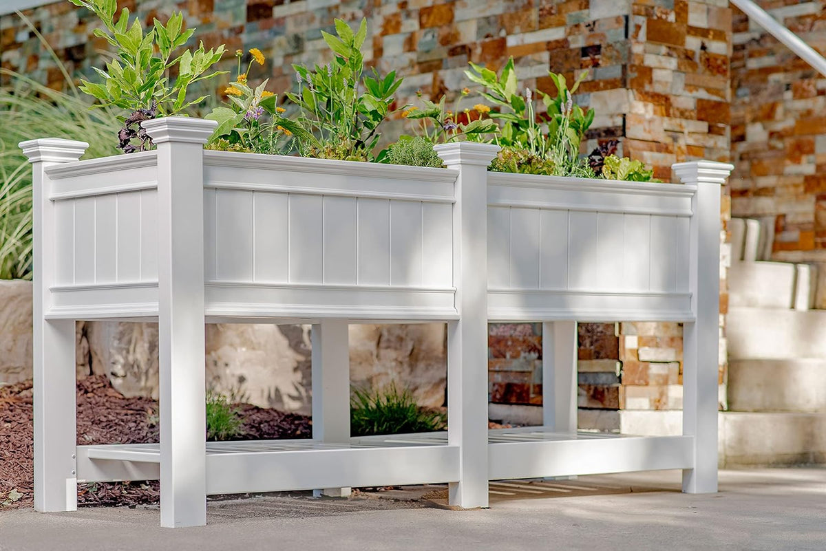 Cambridge 68 5W X 24L Vinyl Raised Planter with Extension Kit