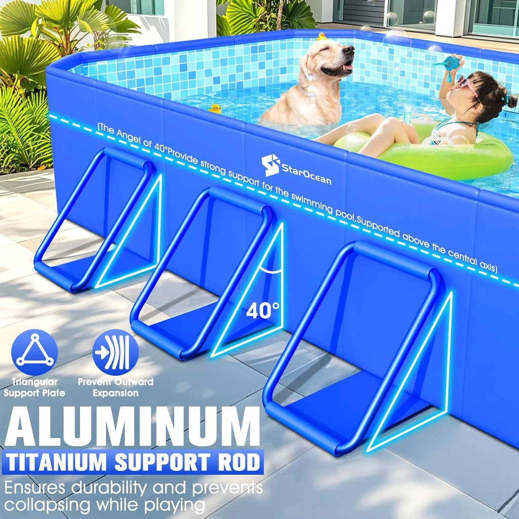 Foldable Pool, Large Non-inflatable Swimming Pool for Kids,adult Collapsible Pools Hard Plastic Shell, Oversized Thickened,portable Folding…