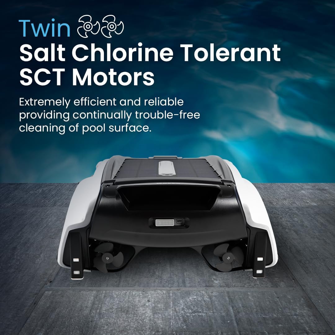 Betta Se Solar Powered Automatic Robotic Pool Surface Skimmer Cleaner with 30 Hour Continuous Cleaning Battery Power and Re Engineered Twin