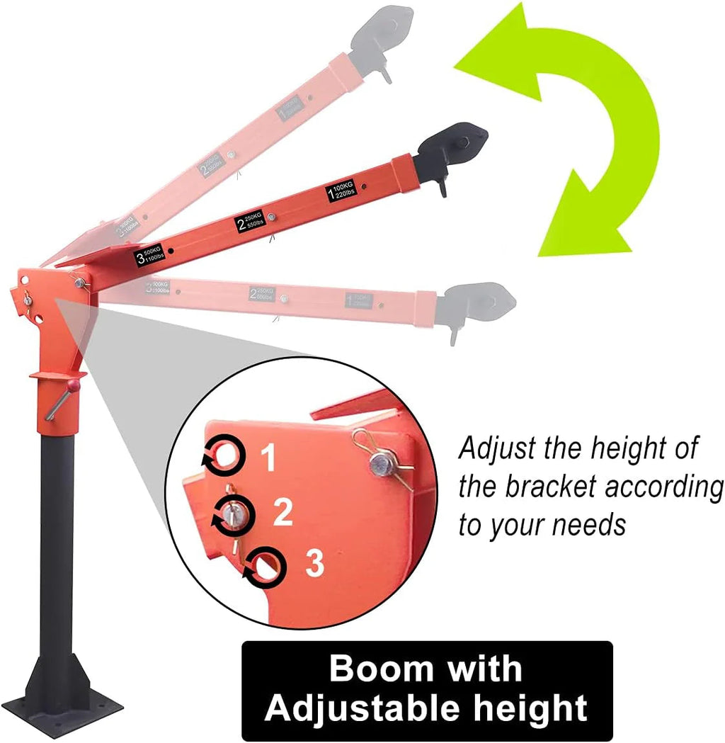 1100LB Folding Dismountable Household Hoist Truck Crane with Electric Hoist (110V) - 880LB Pulling Force, Jib Cranes for Factory, Warehouse,…