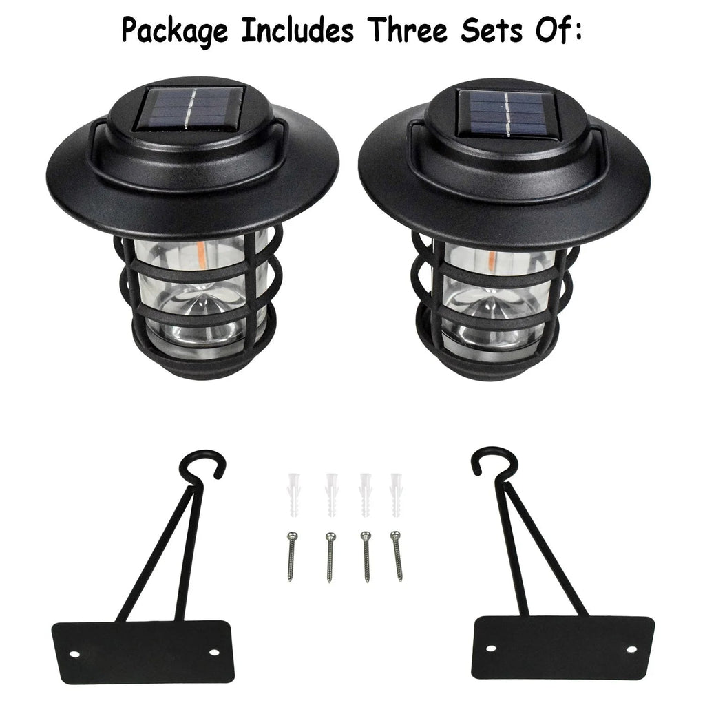 Home Zone Security Solar Outdoor Decorative Glass Wall Lantern Light No Wiring