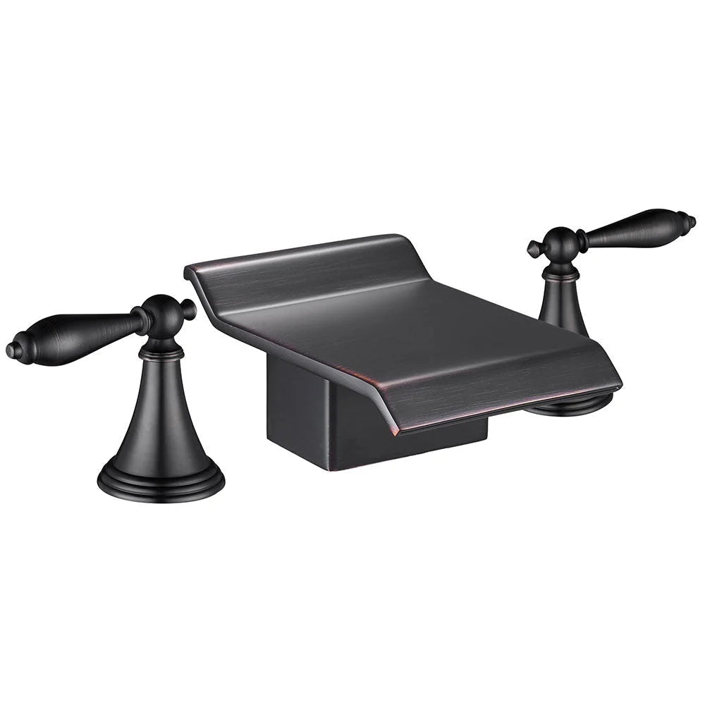 2-HANDLE Waterfall Bathroom Bathtub Faucet Oil Rubbed Bronze