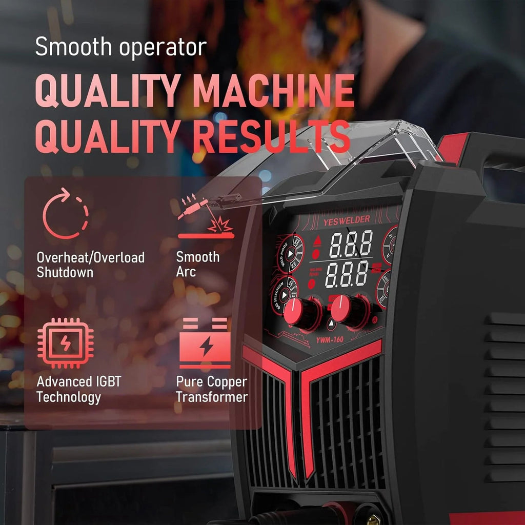 135AMP Mig WELDER,110V Flux Core Welder Flux Core Mig/lift Tig/stick 3-IN-1 Large LED Digital Display Welding Machine Igbt Inverter Welder