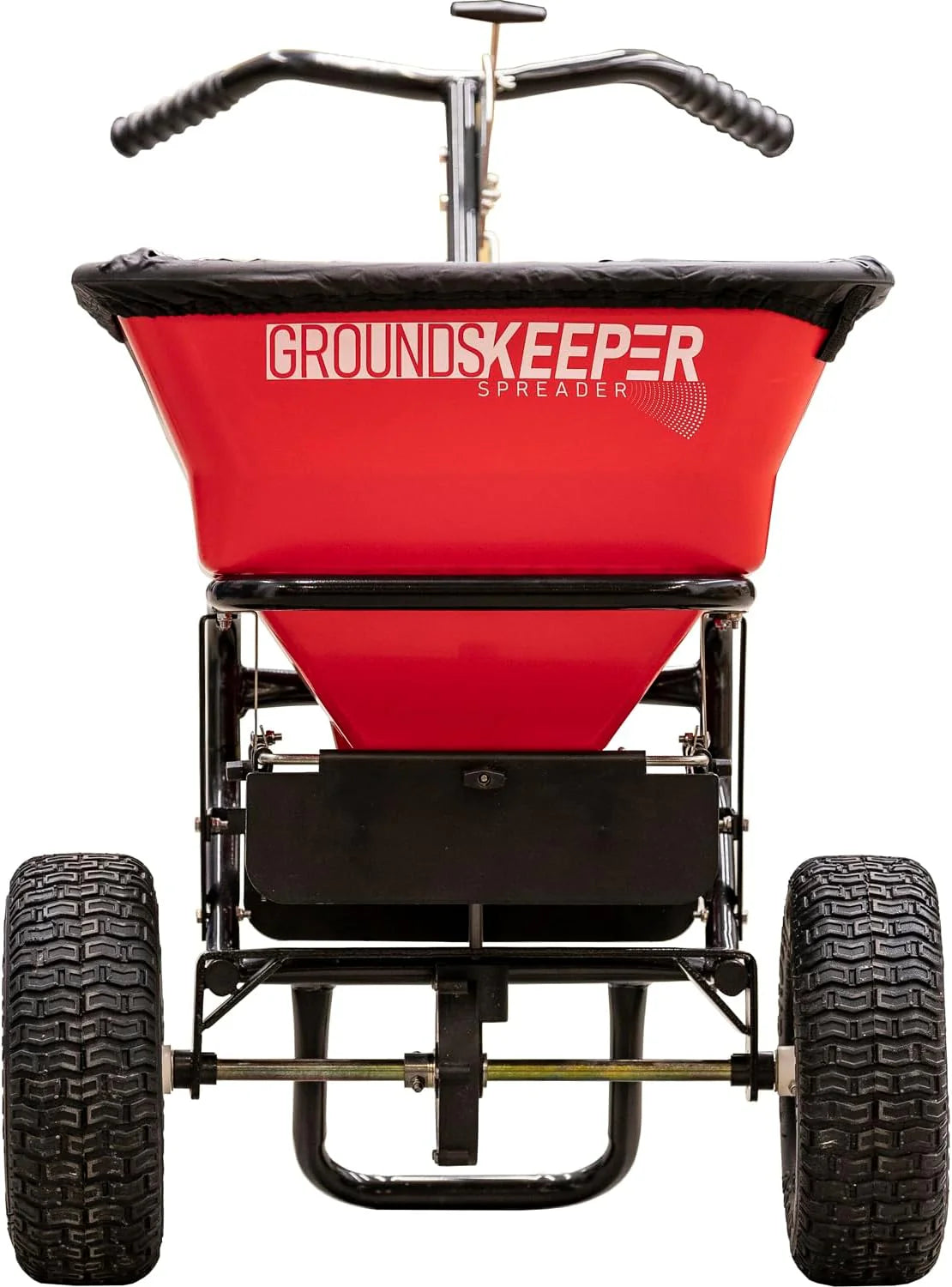 Multi-purpose Walk Behind Push Spreader, 100 Pound Capacity, Multi Use Tool for Grass Seed, Salt, De-icer, Fertilizer and Seeds