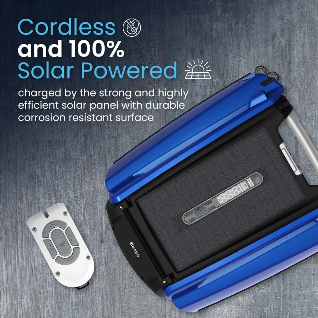 Betta Se Solar Powered Automatic Robotic Pool Surface Skimmer Cleaner with 30 Hour Continuous Cleaning Battery Power and Re Engineered Twin