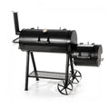 941 Sq.in. Overlarge Bbq Charcoal Grill with Offset Smoker, Black