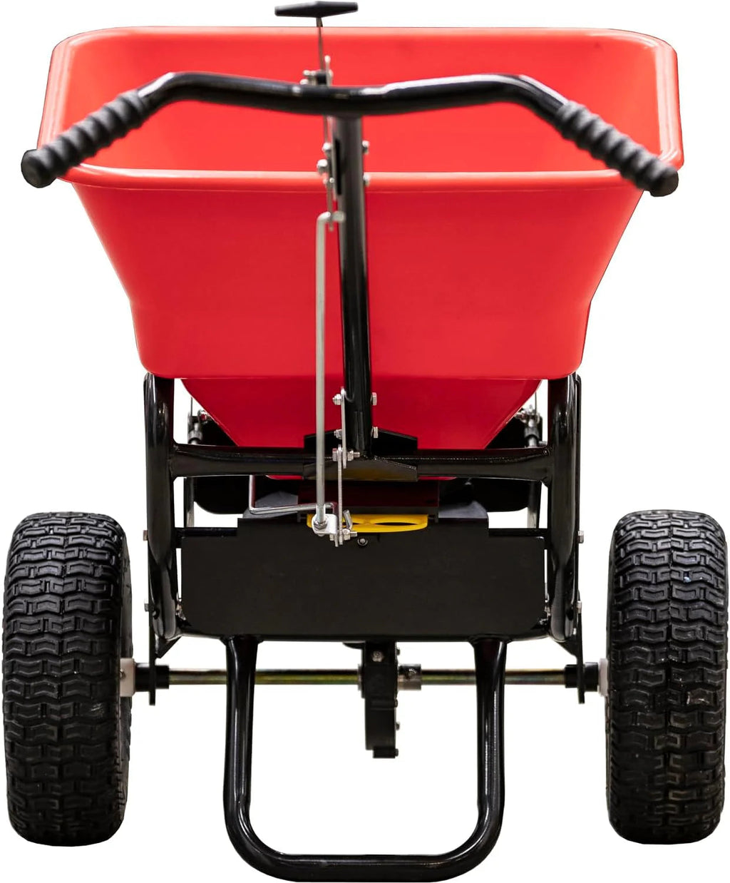 Multi-purpose Walk Behind Push Spreader, 100 Pound Capacity, Multi Use Tool for Grass Seed, Salt, De-icer, Fertilizer and Seeds