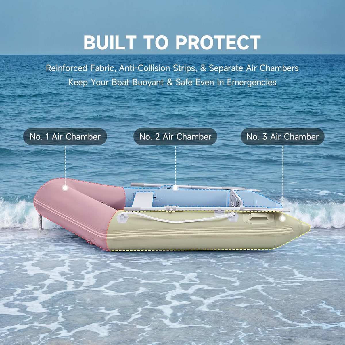 7.5FT Inflatable Dinghy Boat, 2 Person 660LB Transom Sport Tender Boat with Pump Aluminum Oars Floor, Heavy Duty Inflatable Raft Kayak for…