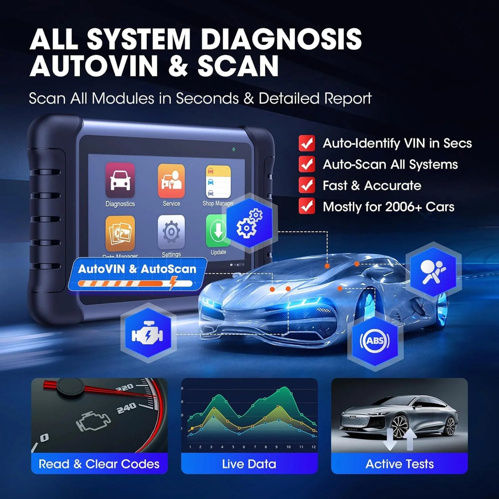 2024 Bidirectional Tool as Pro M808Z, Function as Maxicheck , Active Test, All System Diagnose, Injector Coding