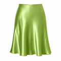 LONGÉ Women's Acetate Satin Flared Mini Skirt - Green