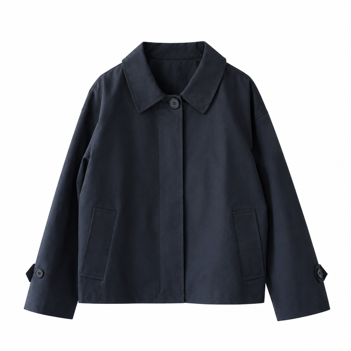LONGÉ Women's Cotton Blend Short Trench Jacket