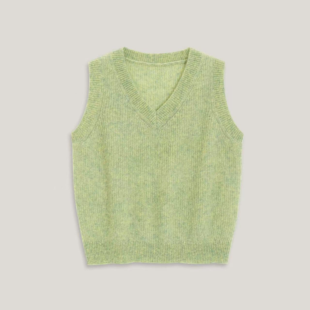LONGÉ Women's Mohair Wool Blend V-Neck Sweater Vest