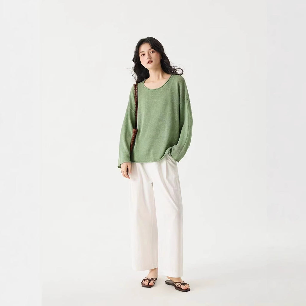 LONGÉ Women's Regenerated Cellulose Blend Knit Long-Sleeve Top